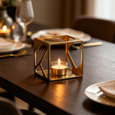 Minimalist Metal Geometric Table Candle Holder