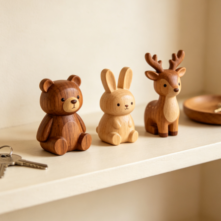 Log Carved Mini Animal Table Ornament