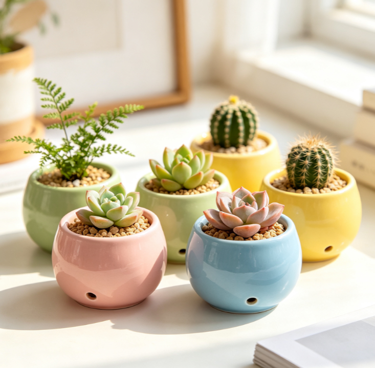 Colorful Ceramic Mini Succulent Planter